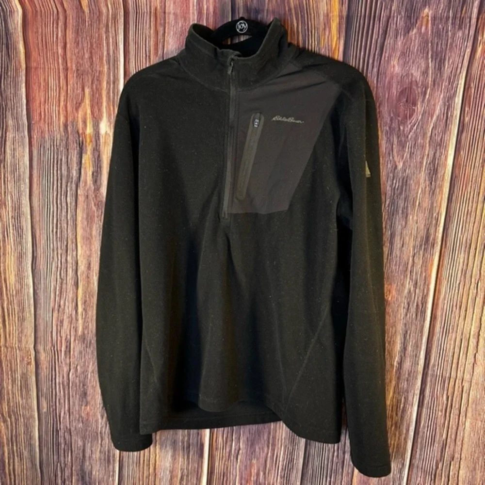 Eddie Bauer Black Lightweight Fleece Jacket size L